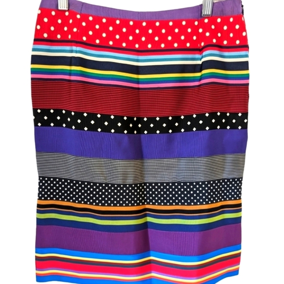 J. McLaughlin Multi Color Robin Side Zip Skirt...Size 10 - Picture 1 of 4